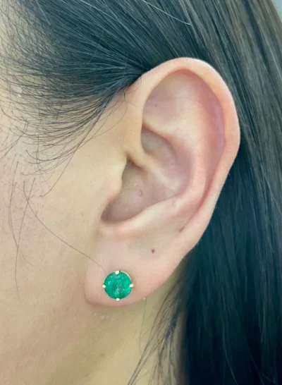 2.50 Carat Emerald Studs