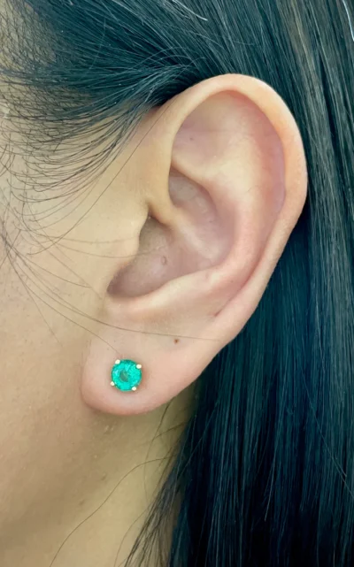 1.41 Carat Emerald Studs