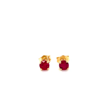 1.00 Carat Ruby Mini Hoop Earrings
