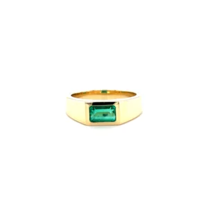 0.65 Carat Colombian Emerald Signet Ring