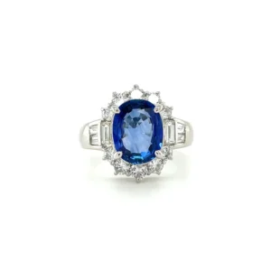 Ring.7.1 3.35 Carat Sapphire and Diamond Ring