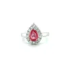 1.07 Carat Padparadscha Sapphire and Diamond Ring - AIGS